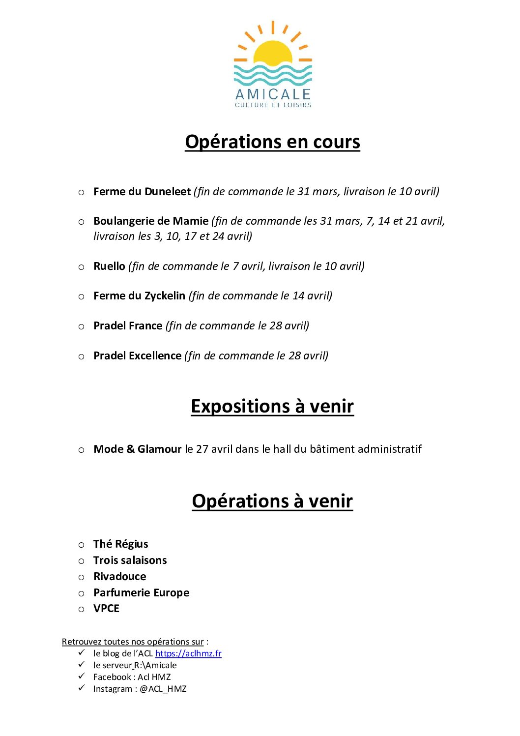 Read more about the article Nos opérations en cours