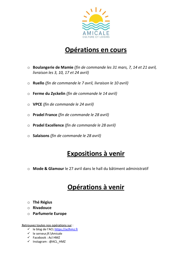 Read more about the article Opérations en cours